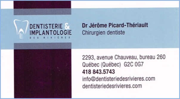 Dentiste, Dr Jérôme Picard- Thériault