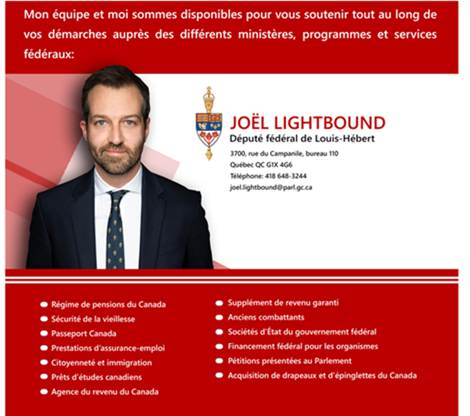 Joël Lightbond, député fédéral Louis Hébert