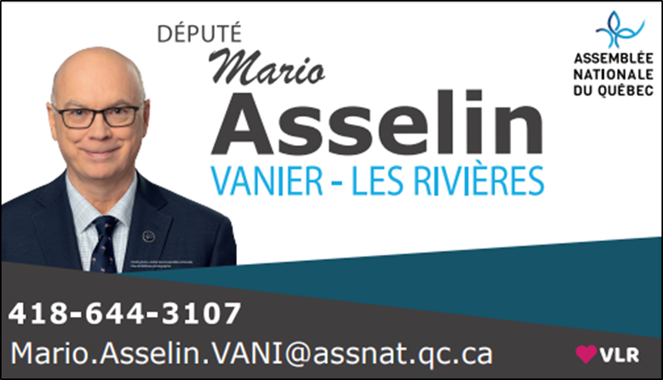 Mario Asselin, Député ANQ Vanier-Les Rivières
