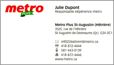 Metro, Julie Dupont
